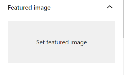 Featured Image controls expanded to show Set Featured Image box